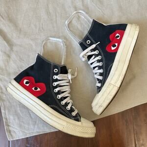 CONVERSE x COMME DES GARCONS CDG Play Sneakers Black High Top Grunge